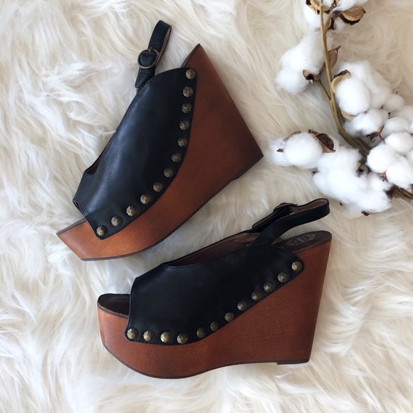 Jeffrey Campbell Shoes - Jeffrey Campbell Leather Wooden Wedge Sandal.
